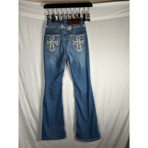 💕 Westfield Eagle Women's Jeans Bootcut Western Bling Rodeo Embellished Size 1